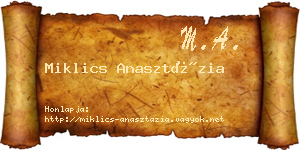Miklics Anasztázia névjegykártya